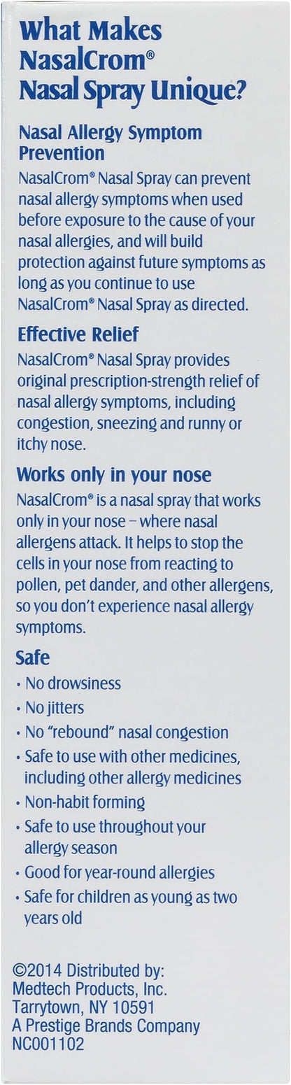 NasalCrom Nasal Spray Allergy Symptom Controller 200 Sprays .88 FL (2 Pack)