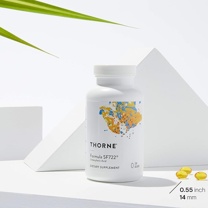 THORNE Undecylenic Acid (Formerly Formula SF722) - 250 mg of Undecylenic Acid - for a Healthy Balance of Gut & Vaginal Flora - Gluten Free - 250 Gelcaps - 50 Servings