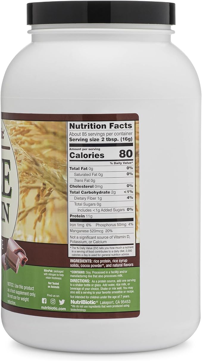 NutriBiotic – Chocolate Rice Protein, 3 (1.36kg) |