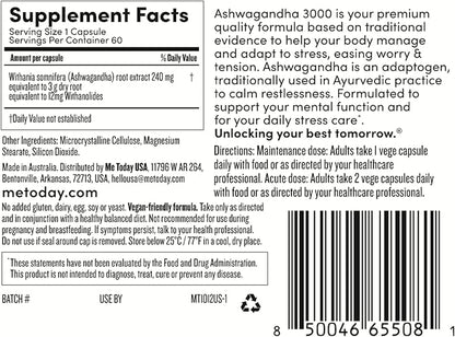 – Ashwagandha 3000, High Strength, Stress 60 Capsules