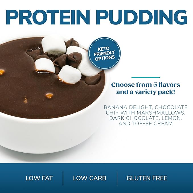 WonderSlim Protein Pudding Mix, Variety Pack, 12g Protein, Gluten Free (7ct)
