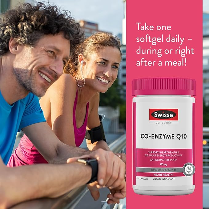 Swisse CoQ10 Supplement Co-Enzyme Q10 Q10 Supports CQ10 Antioxidant 10 Supplement 135 mg 180 Mini