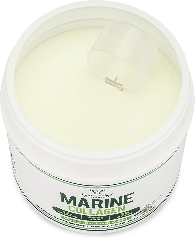Double Wood Supplements Marine Collagen Powder (1 LB 16 OZ (38 Servings 12 Grams