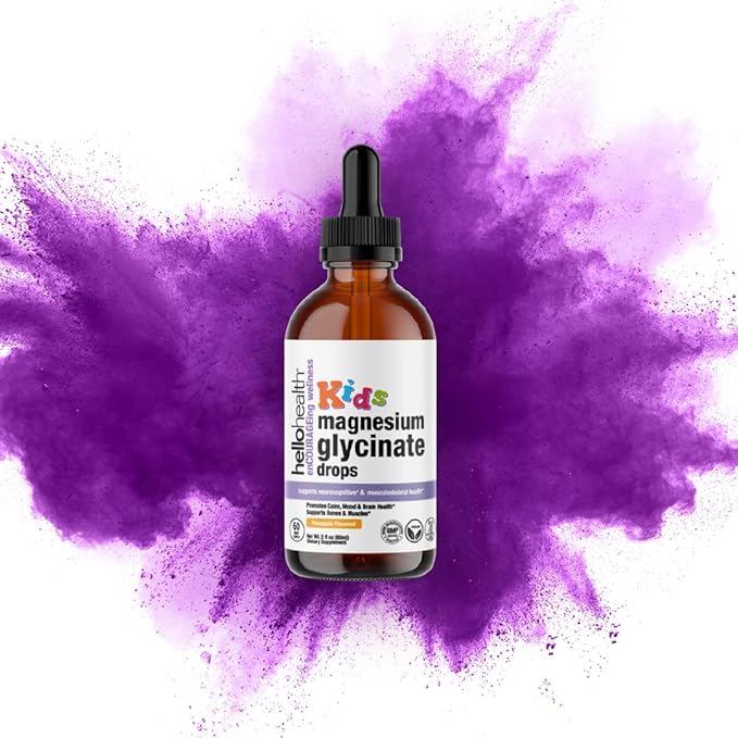 Kids Magnesium Glycinate Liquid Drops – Sugar Free Liquid Magnesium Drops, Happy Calm for Kids Calming Supplement Complex – Magnesium for Children & Nighttime Sleep, Pineapple Flavor 2 Fl Oz.