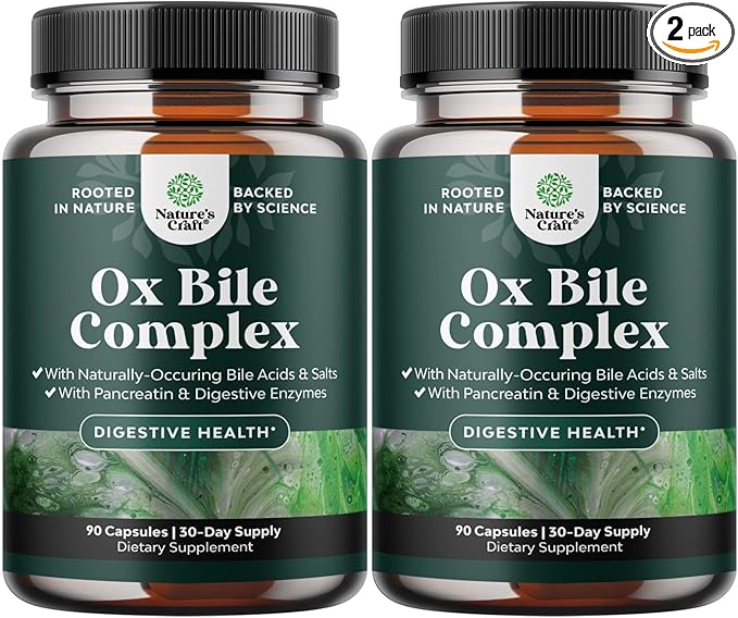Digestive Enzymes with Ox Bile Supplement 4X Ox (2 Months)