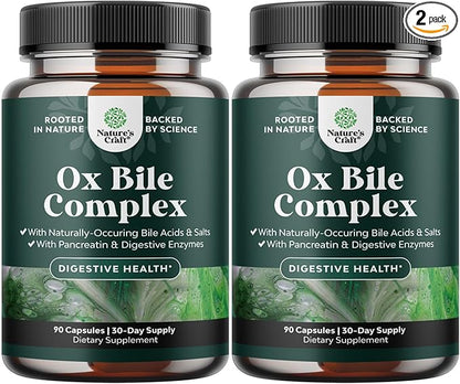 Digestive Enzymes with Ox Bile Supplement 4X Ox (2 Months)