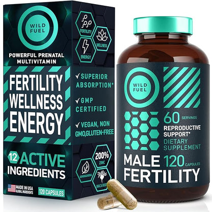 Fertility Supplements For Men Prenatal Vitamin 120Caps for 2 Months