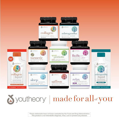 Youtheory Advanced Collagen - 6,000 mg Collagen - with Vitamin C - for Hair, Skin & Nails* - Collagen Supplements for Women and Men - 120 Tablets