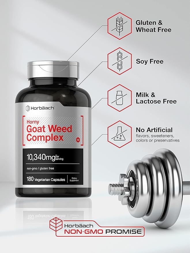 Horbäach Horny Goat Weed Complex 10,340 mg 180 Capsules