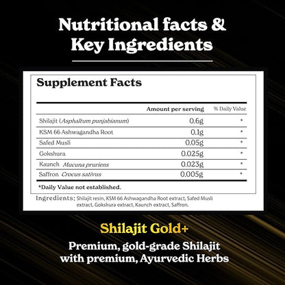 Pure Himalayan Shilajit Gold+ (30 gm)| 16,000 ft -600mg