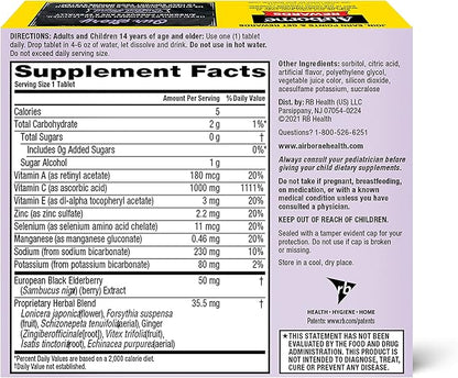 Airborne Elderberry + Zinc & Vitamin 30 Fizzy