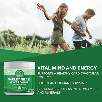 Vimergy Barley Grass Juice Powder – Clean Superfood Formula – Promotes Cardiovascular Health* – Organic, Vegan & Gluten-Free – Value Size 500g