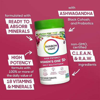 Rainbow Light Multivitamin for Women 50+, 50+ Multivitamin 90 Tablets
