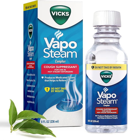Vicks VapoSteam Medicated Liquid with Camphor, 8 Oz