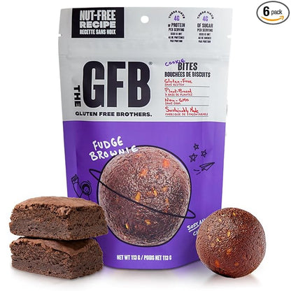 The GFB Fudge Brownie Cookie Protein Bites - Allergen Friendly & Nut Free - Gluten Free, Plant Based, Non GMO, Sustainably Made – Ridiculously Tasty, Healthy, Protein Energy Balls, 4 oz (6 Count)