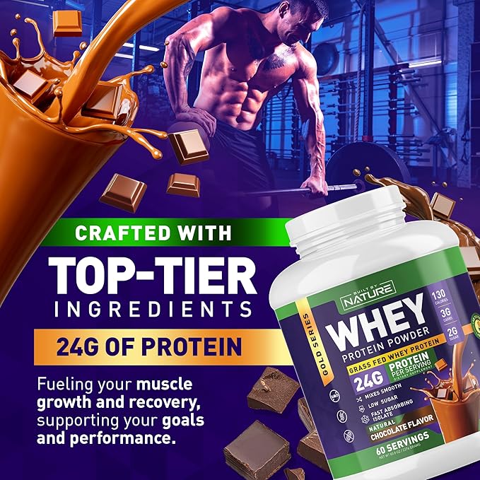 Whey Protein Powder 100% Pure 24g Protein, 60 Servings