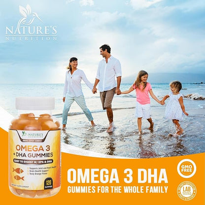 Omega 3 Fish Oil Gummies, Heart 3 Gummy 3 Fish 120 Gummies
