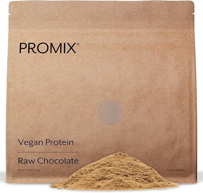 Promix Plant-Based Vegan Protein Powder, Raw Chocolate 2.5lb Bulk B-12 -