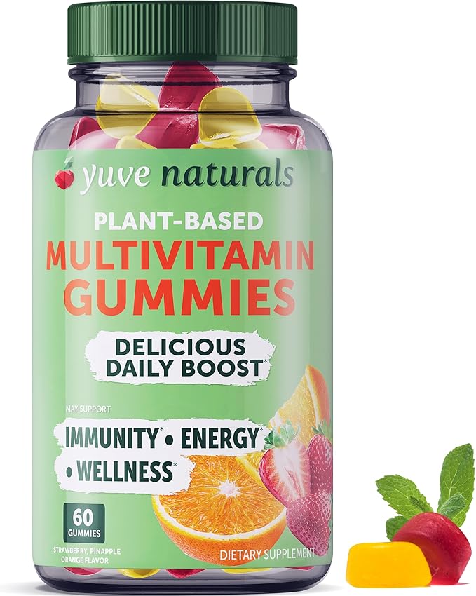 Yuve Vegan Multivitamin Gummies for Men B3, B6, B6, B12, B12, Biotin 60ct