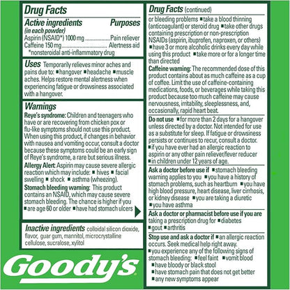 Goody's Hangover Powders, Fast Pain Relief & Boost Of Alertness, Berry Citrus Flavor Dissolve Packs, 16 Individual Packets