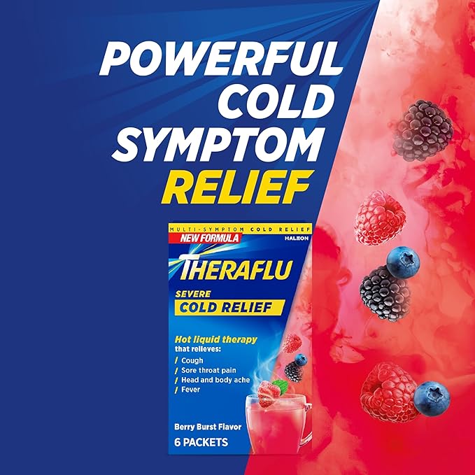 Theraflu Combo Daytime and Nighttime Severe 6 Daytime 6 Nighttime, 6 Berry