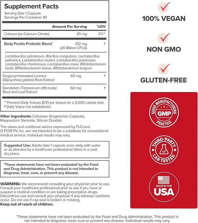 URO Whole Body Probiotic – 3-in-1 Probiotic Supporting Gut, Skin, and Oral Microbiomes & Digestive Health – 20B+ CFUs, Licorice Root, Dandelion – Non-GMO, Vegan, Gluten-Free – 30 Capsules
