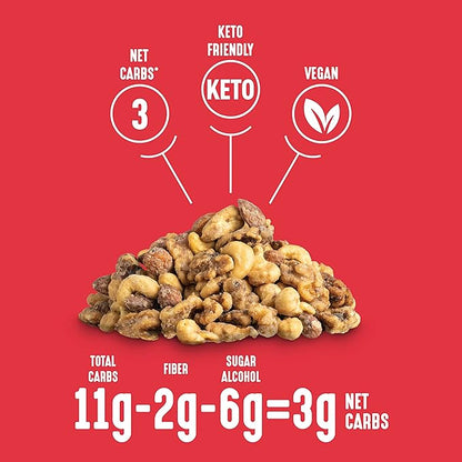 Lakanto Candied Nuts Maple Glazed - No Sugar Added, Sweetened with Monk Fruit, 3 Net Carbs, Keto Diet Friendly, Vegan, On the Go Snack Anytime (Maple Glazed)