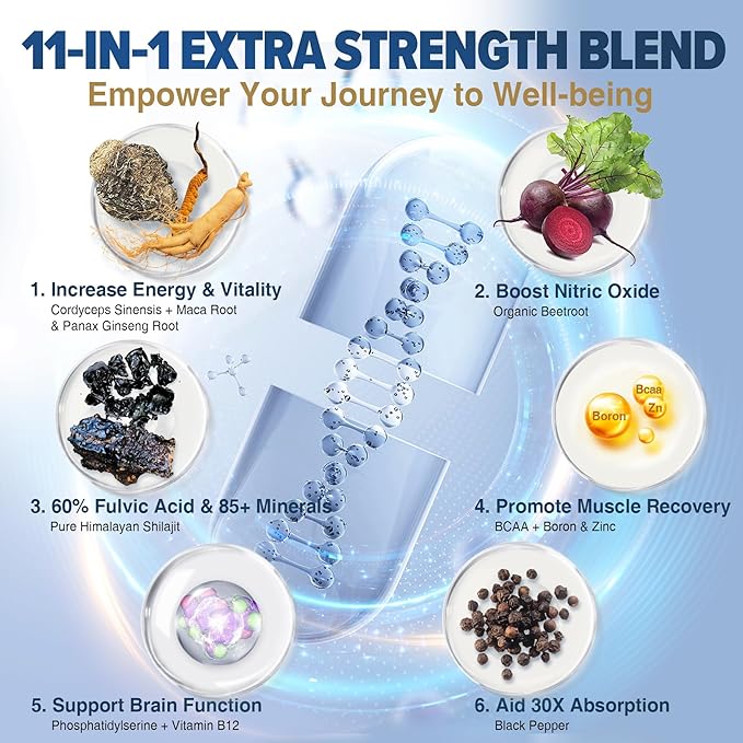 Shilajit Supplement 15000mg with 60% Fulvic B12 for