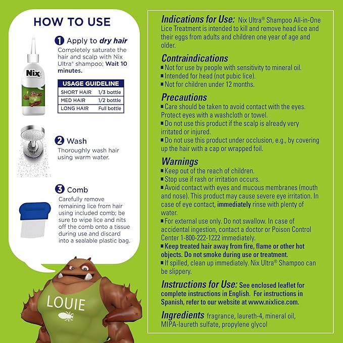 Nix Ultra Superlice Treatment, All-in-One Shampoo, 3 fl