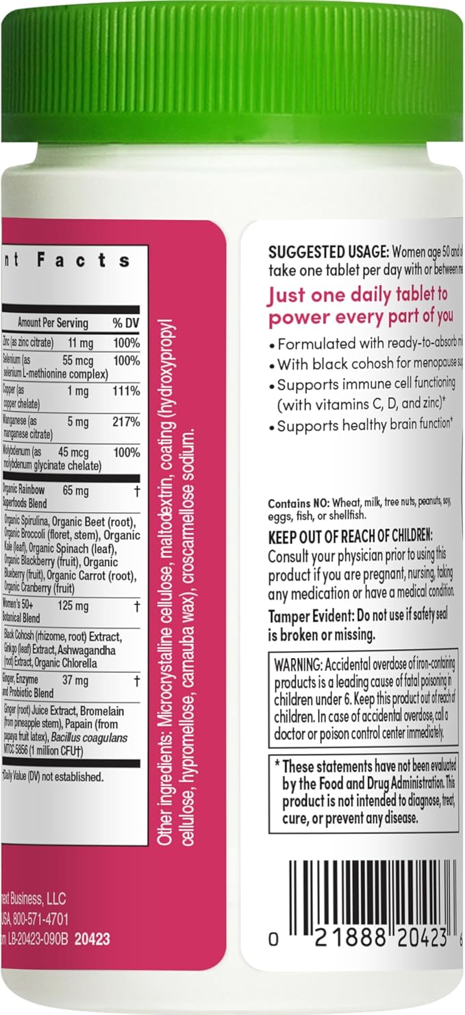 Rainbow Light Multivitamin for Women 50+, 50+ Multivitamin 90 Tablets