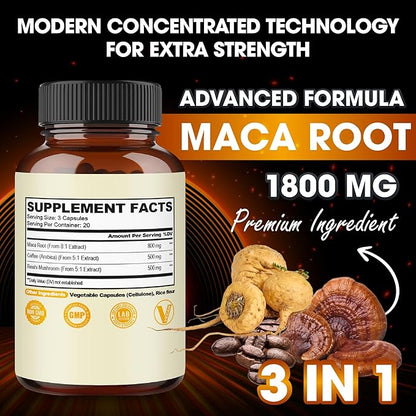 agobi 1800mg Maca Coffee Supplement 60 Vegan