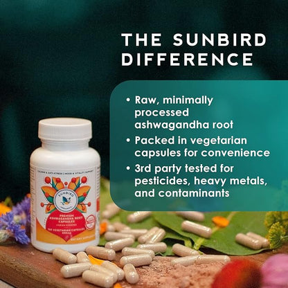 Ashwagandha Capsules Organic, Stress & Sleep 1200mg Pure 120 Vegan 2 Bottles